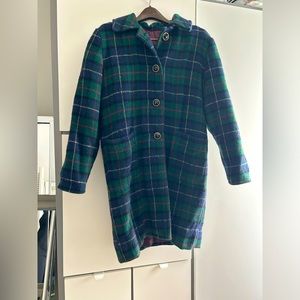 Vintage Plaid Coat with Gorgeous Buttons!